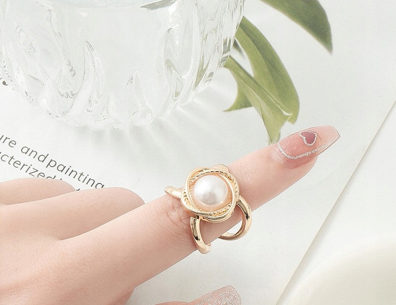 Hebilla para pañuelo con perla – dorado