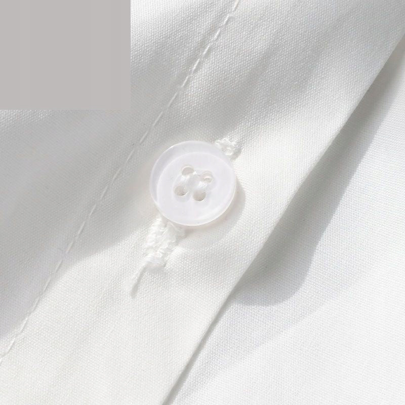 Women's Plain White Detachable Shirt Collar with Button Fastening