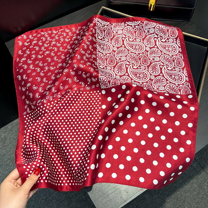 Women's Printed Silky Square Scarf — Gift Idea, 70×70 cm
