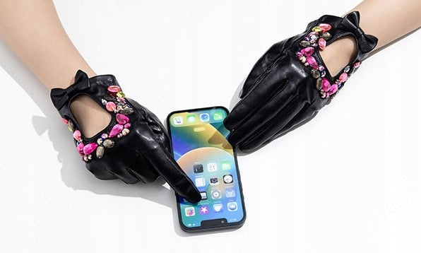 Gants en cuir pour femme – noir