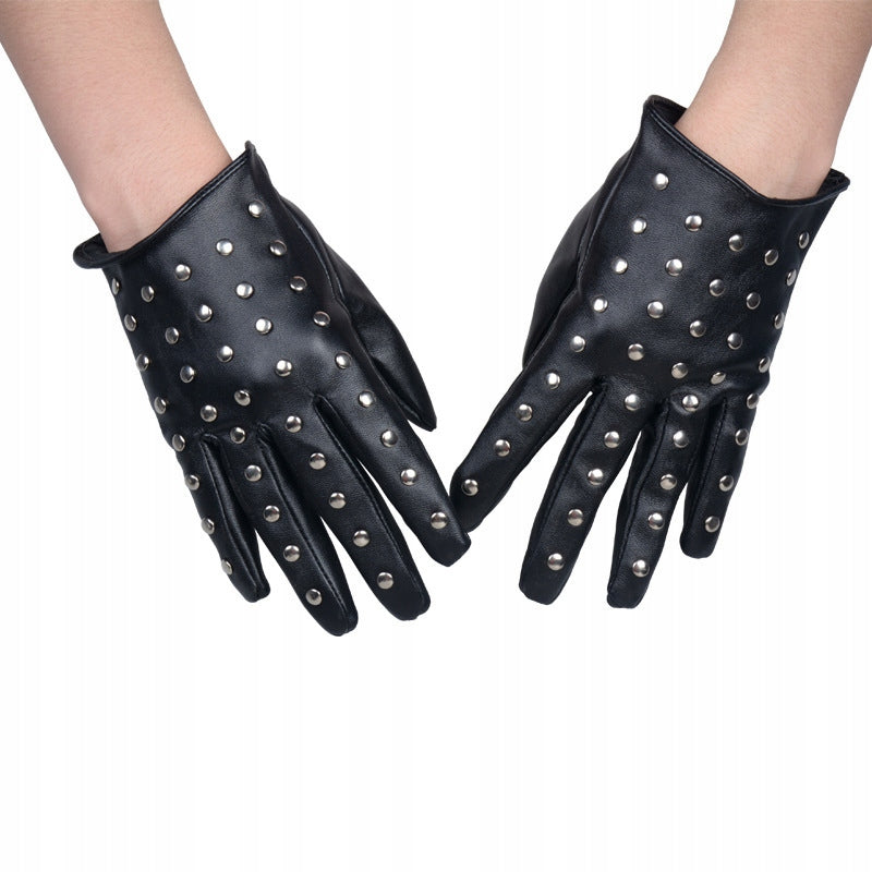 Damenhandschuhe aus Kunstleder – schwarz