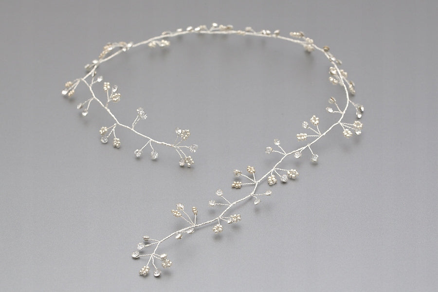 Branche de coiffure de mariée à zircons 55 cm