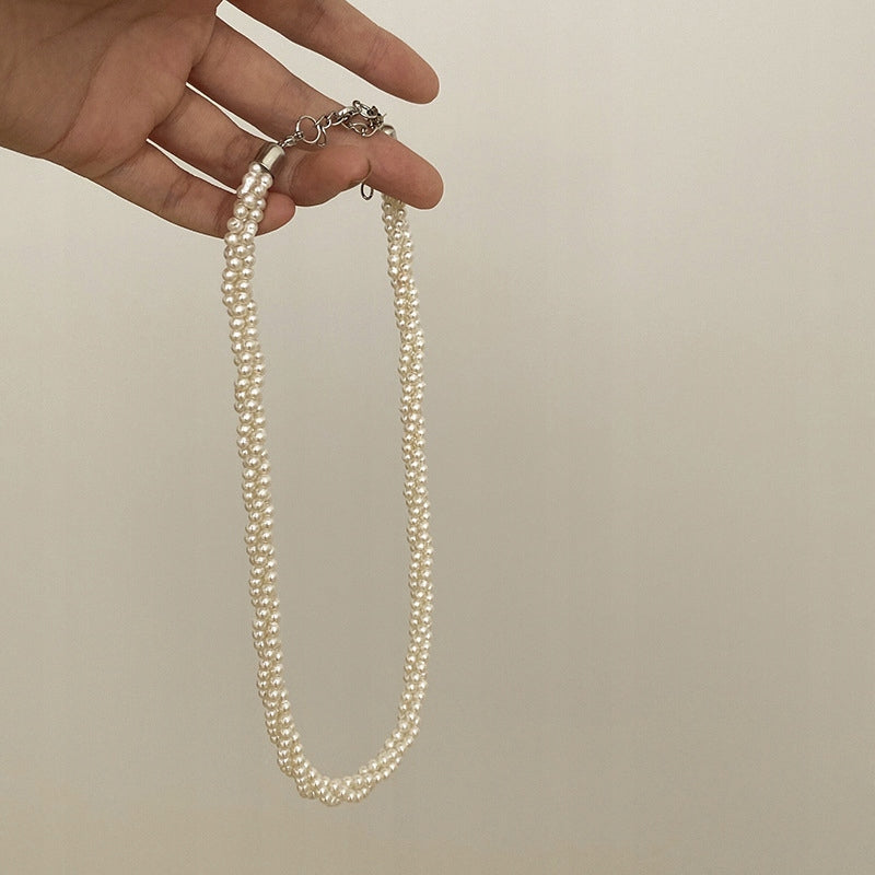 Glass Bead Necklace – White
