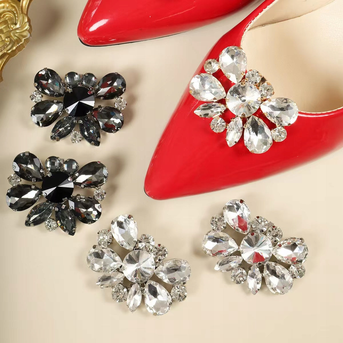 Clips de chaussures à zircons