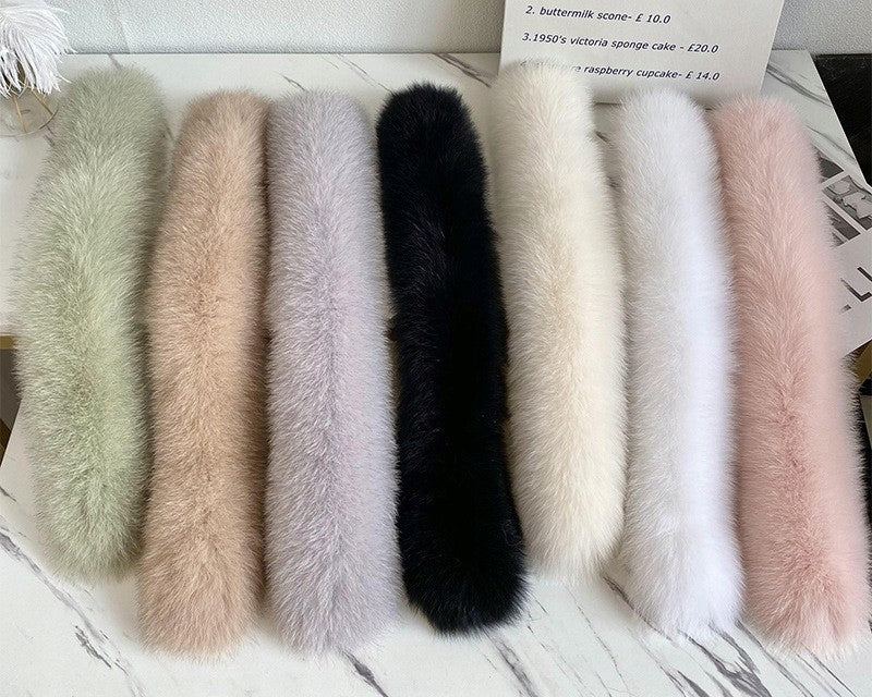 Women's Faux-Fur Scarf 50 × 10 cm – White