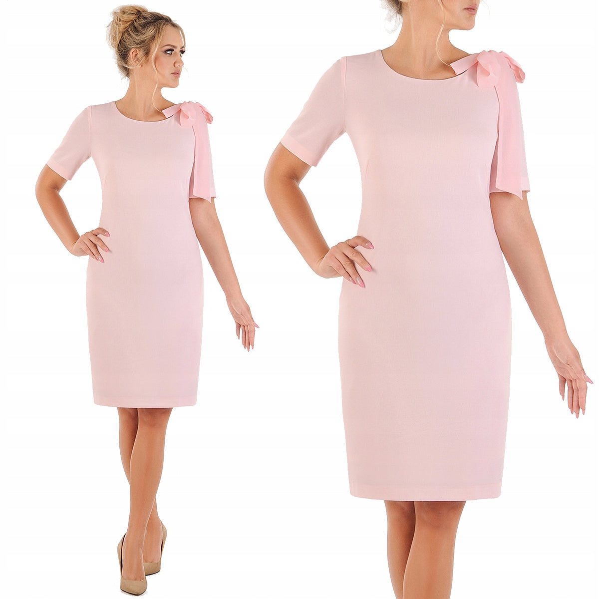 Elegancka sukienka Ajsza | color:rozowy
