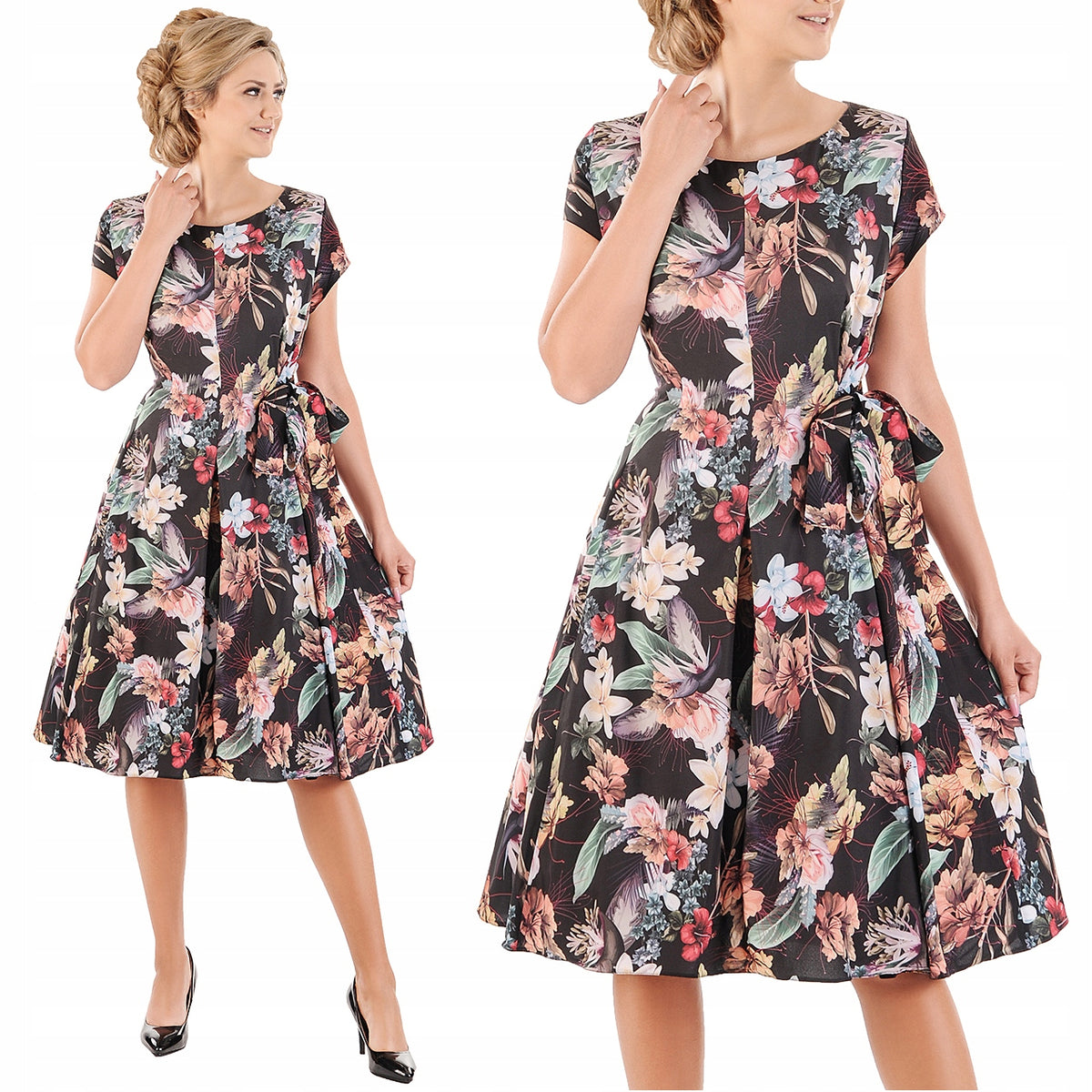 Sukienka Cleo letnia damska na wesele elegancka na komunie wizytowa | color:czarny
