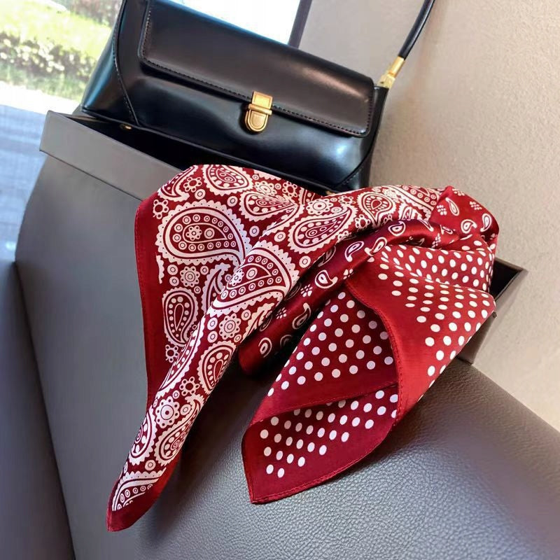 Women's Printed Silky Square Scarf — Gift Idea, 70×70 cm