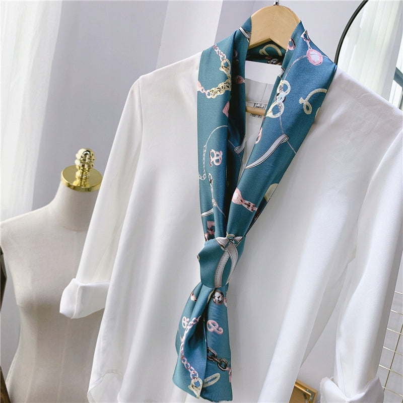 Silk-Effect Square Scarf 15 × 143 cm