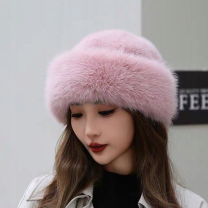 Faux-Fur Women's Beanie – Pink