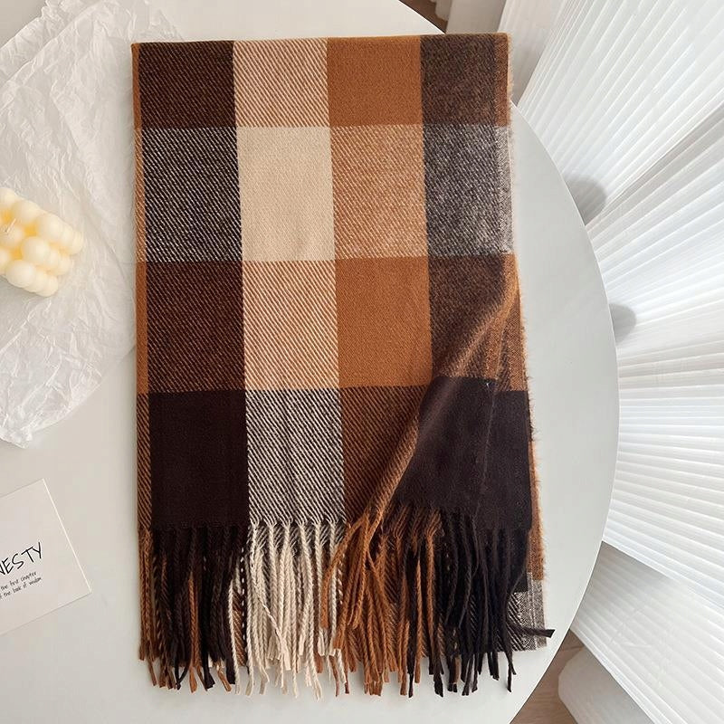 elegancki damski SZAL na zimę ciepły SZALIK szykowny 200x66 wielokolorowy
