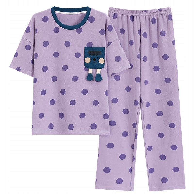 Women's Pyjamas — Purple Polka Dots