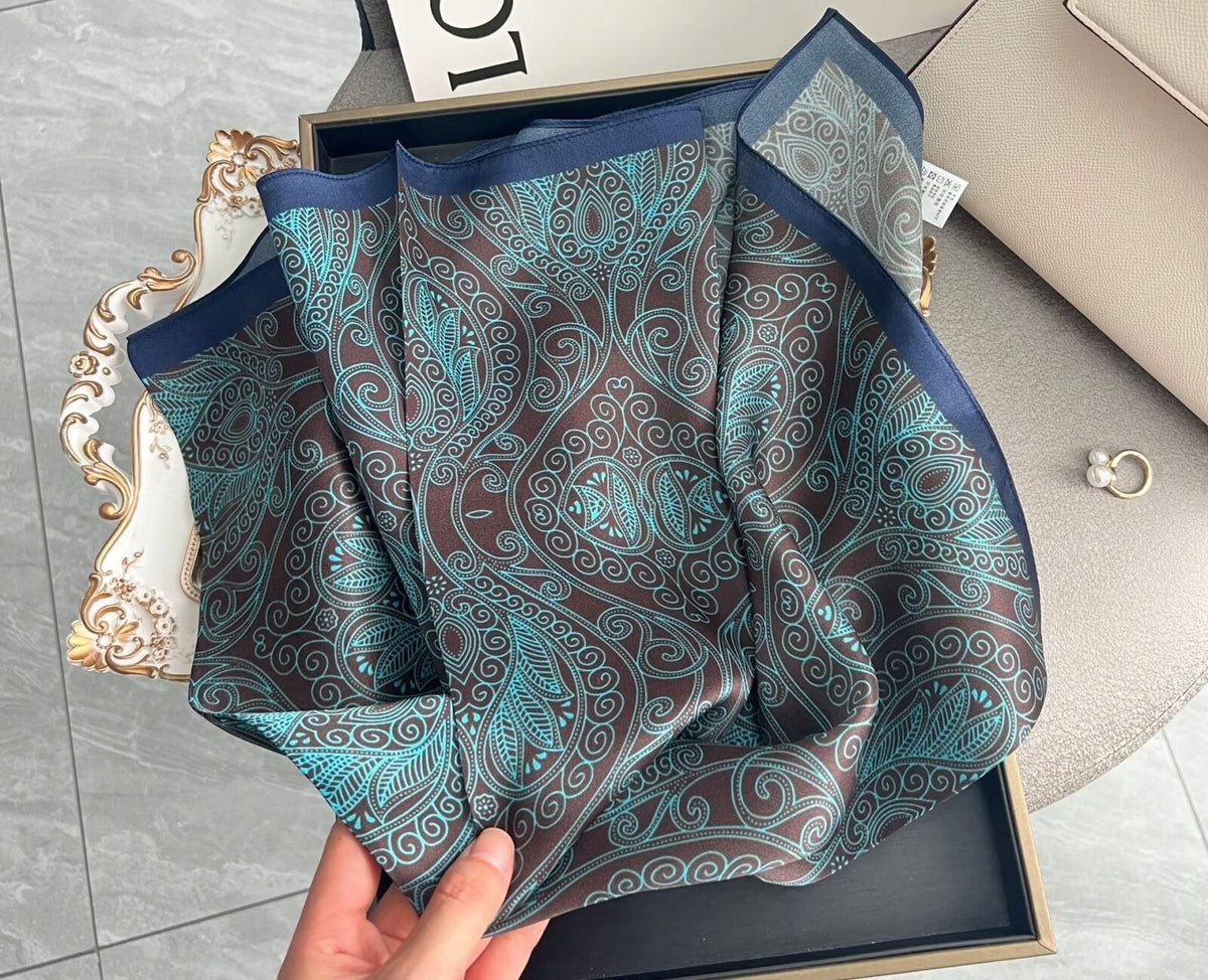 Silk-Effect Scarf 180 × 90 cm – Teal