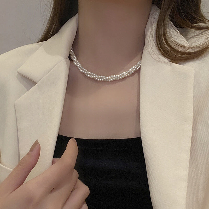 Glass Bead Necklace – White