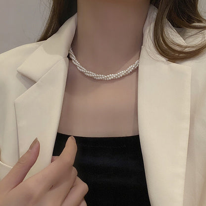 Glass Bead Necklace – White