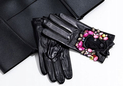 Gants en cuir pour femme – noir