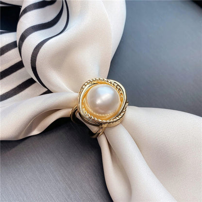 Anneau de foulard à perle – doré