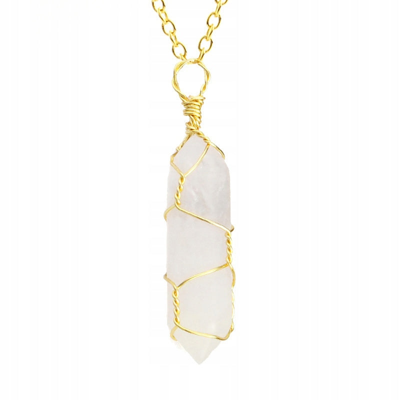 Halskette mit Quarz – goldfarben