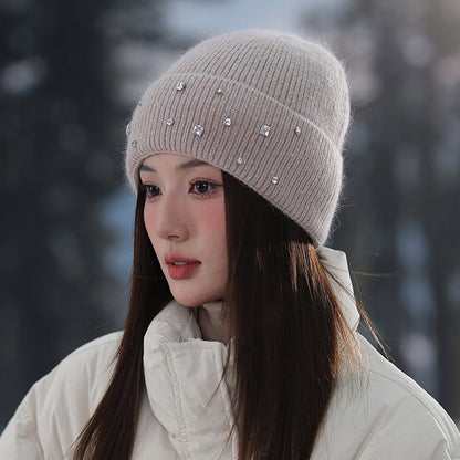 Gorro de mujer con circonitas – beige