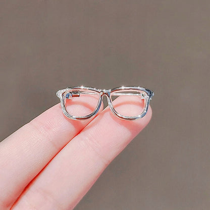 Brosche Brille – silberfarben