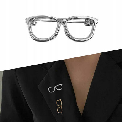 Brosche Brille – silberfarben