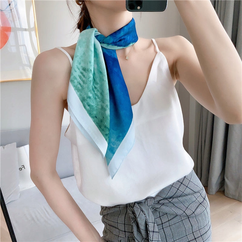 Silk-Effect Square Scarf 70 × 70 cm