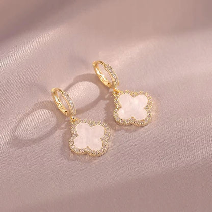 Women's Earrings with Rhinestones – White