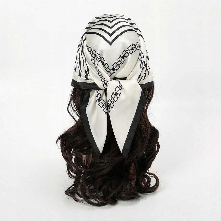 Women's Printed Silky Square Scarf — Gift Idea, 70×70 cm