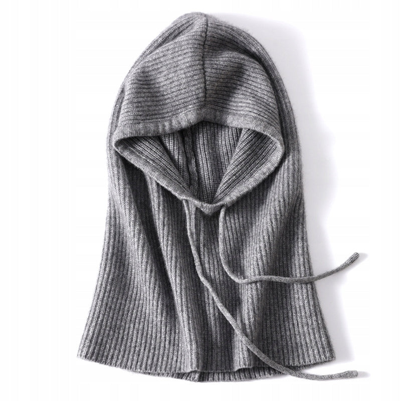 Women's Stylish Grey Winter Balaclava Hood and Neck Warmer
