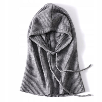 Women's Stylish Grey Winter Balaclava Hood and Neck Warmer