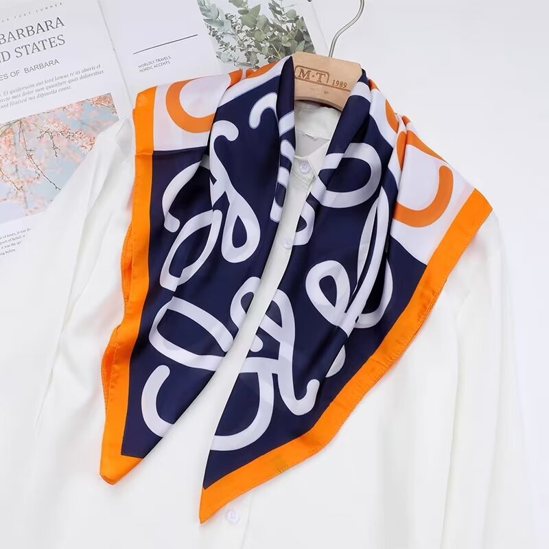 Women's Printed Silk-Effect Square Scarf — Gift Idea, 70×70 cm