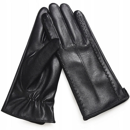 Women's Faux-Leather Gloves – Black