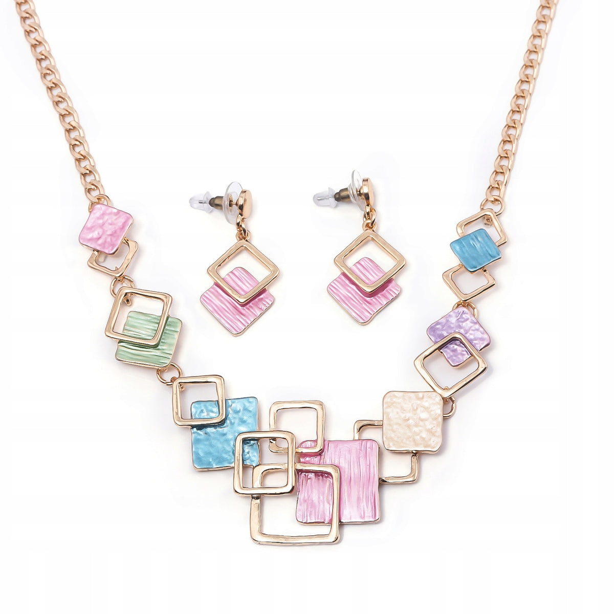 Necklace & Earrings Set – Gold-Tone