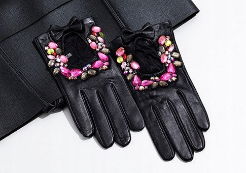 Gants en cuir pour femme – noir