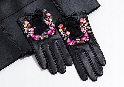 Gants en cuir pour femme – noir