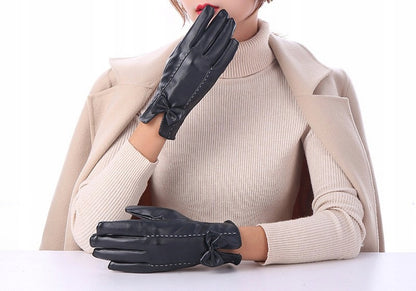 Gants en similicuir pour femme – noir