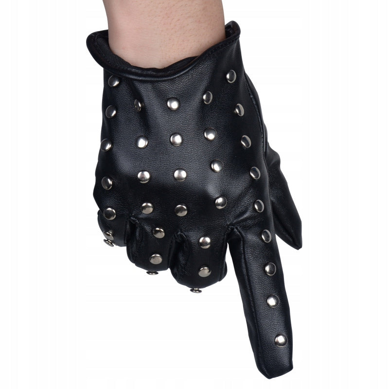 Damenhandschuhe aus Kunstleder – schwarz
