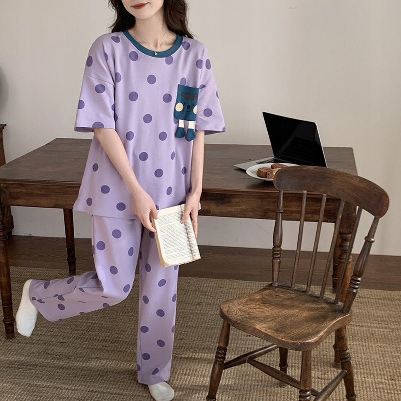 Women's Pyjamas — Purple Polka Dots