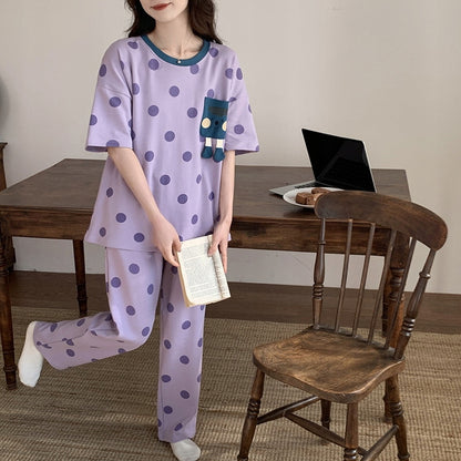 Women's Pyjamas — Purple Polka Dots