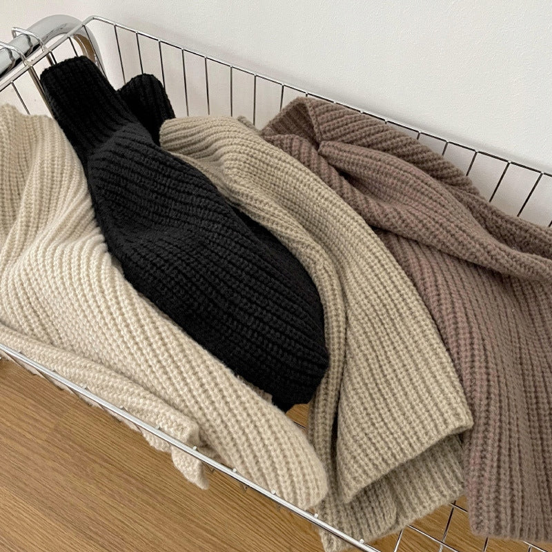 Schlauchschal mit Ponchokragen – hellbraun