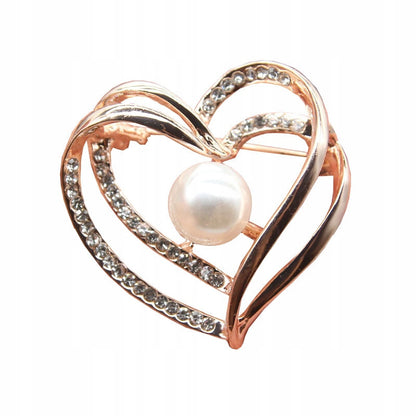 Broche cœur à zircons