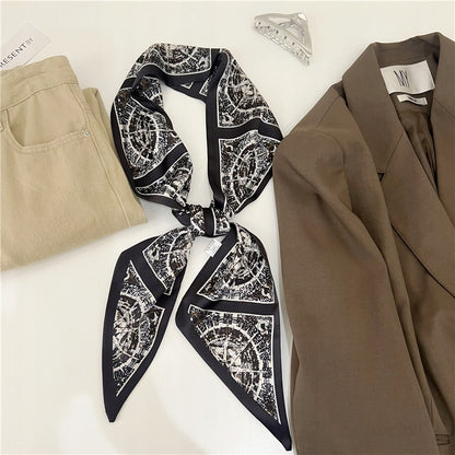 Foulard effet soie pour femme 13 × 147 cm
