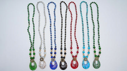 Elegant Glass Bead Pendant Necklace — Decorative Jewellery for Special Occasions