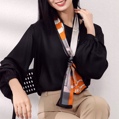 Silk-Effect Square Scarf 13 × 150 cm
