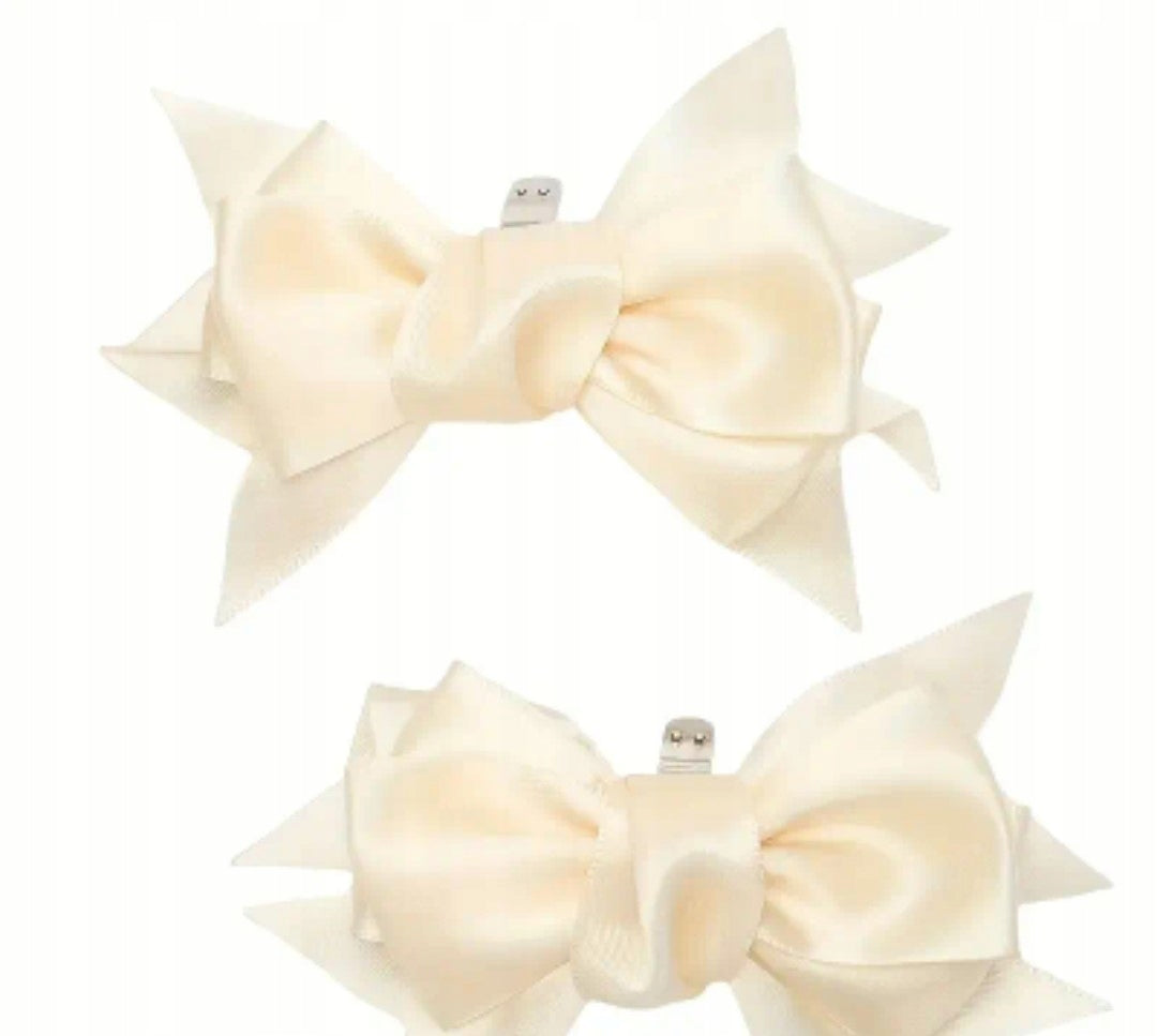 Clips para zapatos con lazos de satén – beige y crudo
