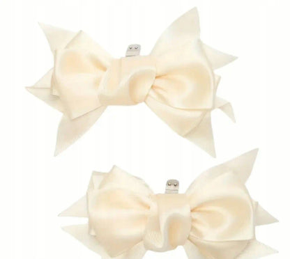 Clips para zapatos con lazos de satén – beige y crudo