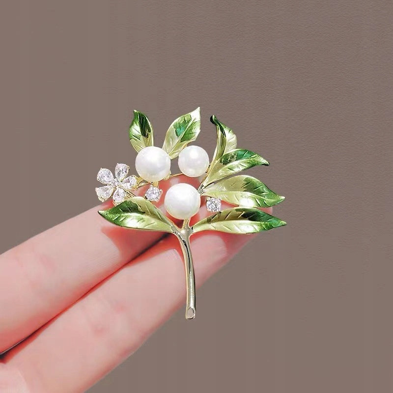 Brosche Baum mit Zirkonia