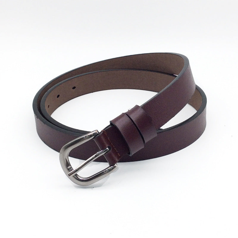 Women's Burgundy Faux Leather Belt — Elegant Clothing Accessory