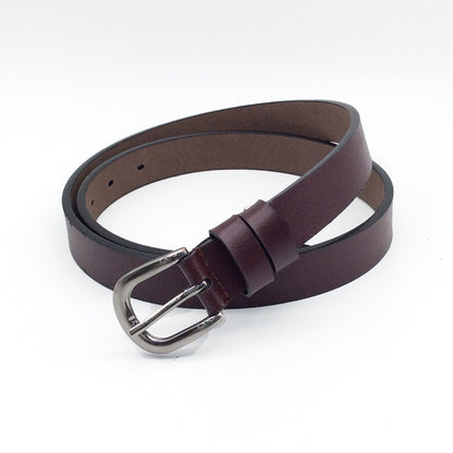 Women's Burgundy Faux Leather Belt — Elegant Clothing Accessory