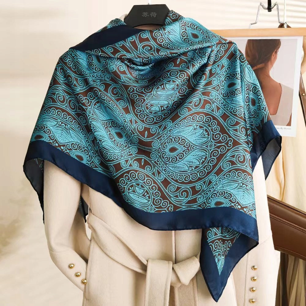 Silk-Effect Scarf 180 × 90 cm – Teal